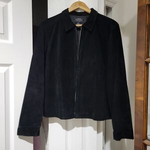 Sonoma Ladies Black Suede Leather Jacket